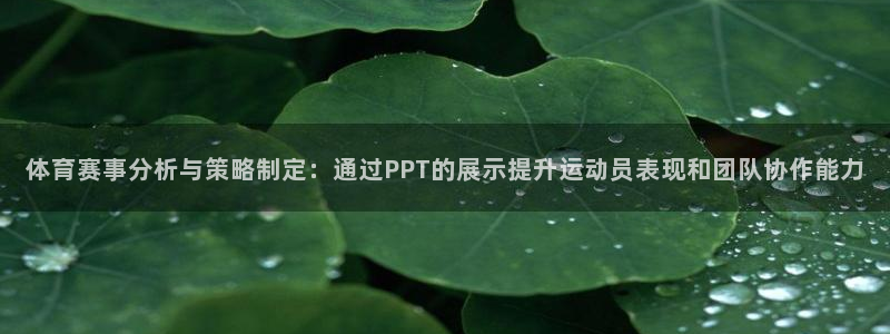 体育赛事分析与策略制定：通过PPT的展示提升运动员表现和团队协作能力